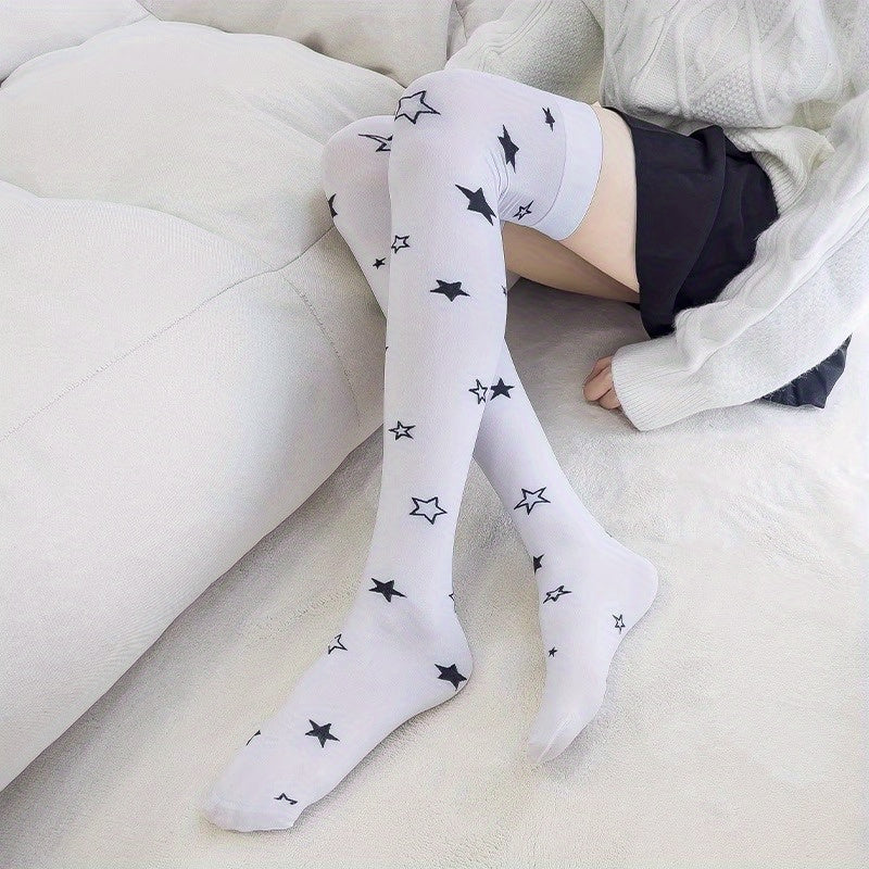Cow Spot Thigh High Stockings Women's Stockings & Hosiery