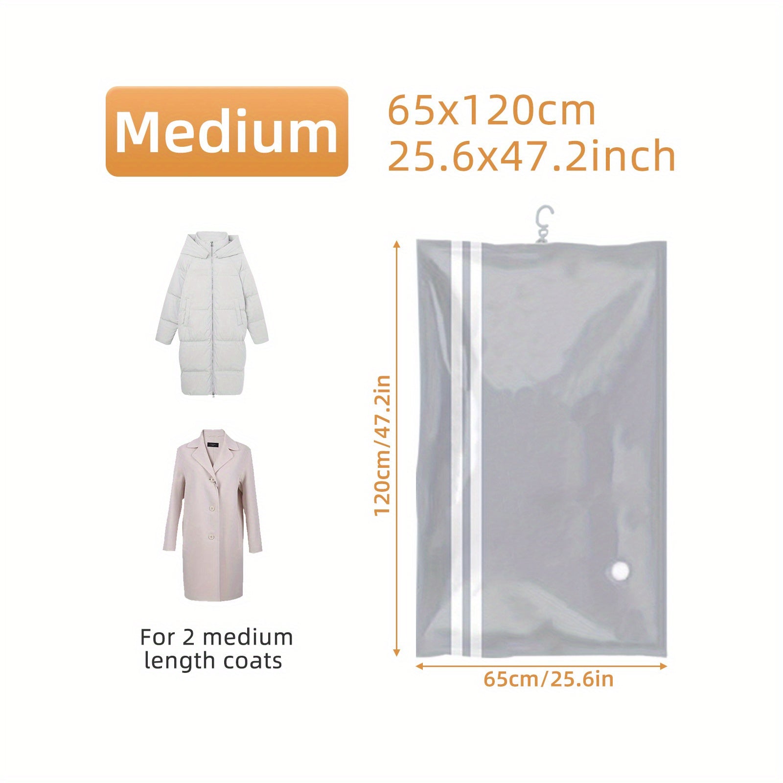 1pc Hanging Vacuum Compression Bag Coat Down Jacket Coat Organizor Storage