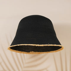 Vintage Straw Bucket Hat Sun Visor for Women