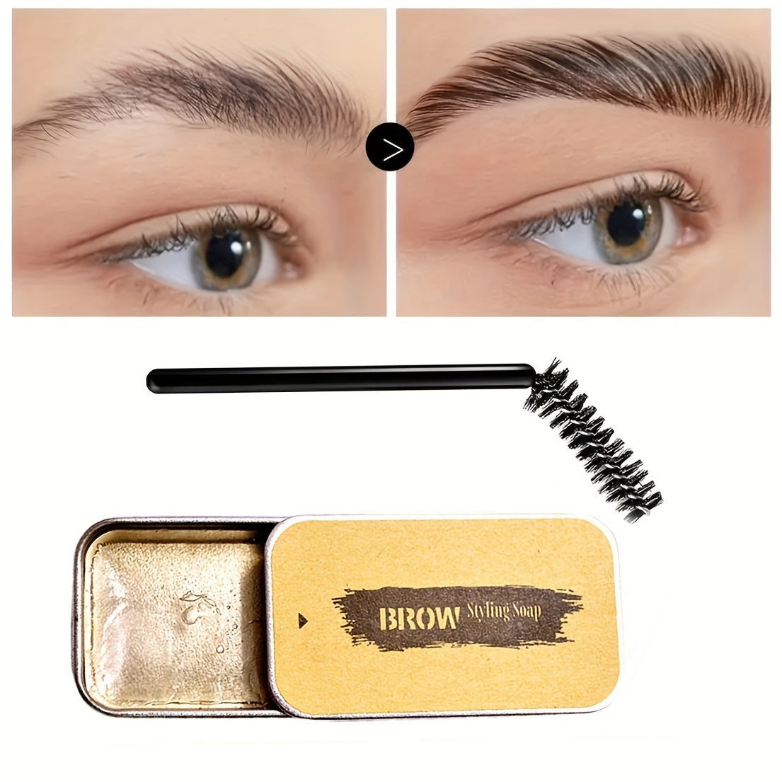 Eyebrow Makeup Gel Wax 3D Contouring Long Lasting Waterproof with Brush