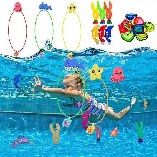 Kids' Underwater Floating Toy Set with 27 Pieces