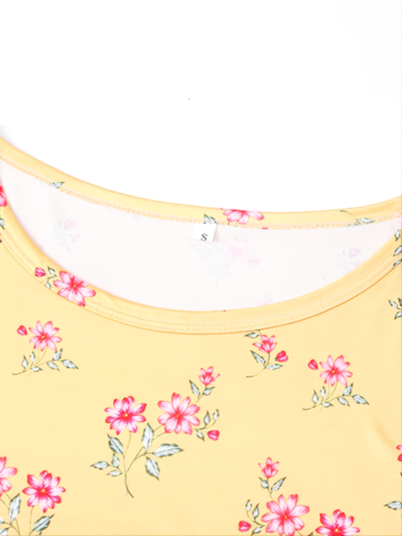Soft Pajama Set Flower Print Tops & Pants Women's Loungewear
