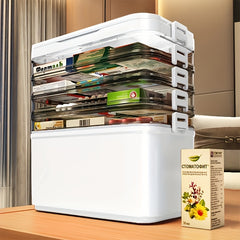 Large Capacity Medicine Organizer with Handle for Home & Travel Storage