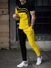 Men's 2 Piece Outfits T-shirt and Sweatpants Set for Spring