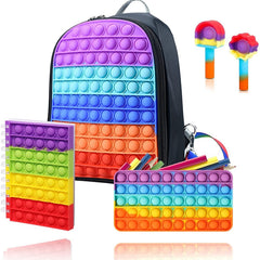 Colorful Pop Bubble Fidget Toy Backpack - Stress Relief