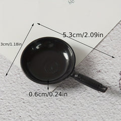 1pc Mini Wok with Spoon Doll Room Kitchen Utensils