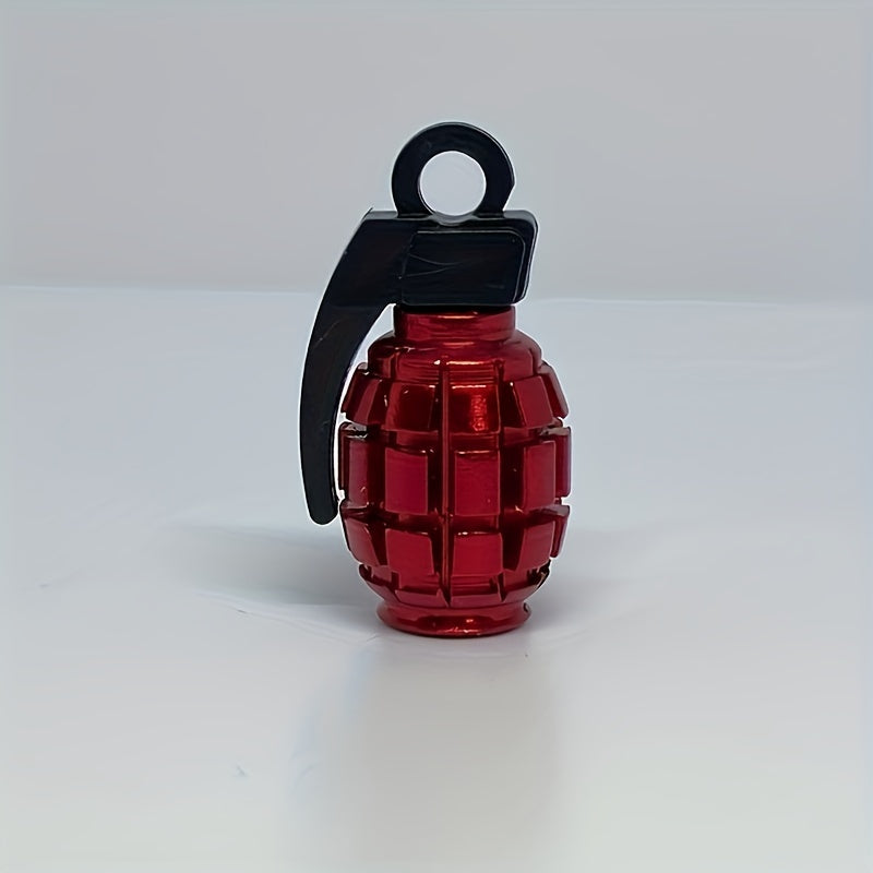 1pc Grenade Shaped Aluminum Alloy Valve Cap