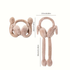 2pcs Rabbit Ear Muffs Stretchable Polyester Ear Covers Warm Comfortable