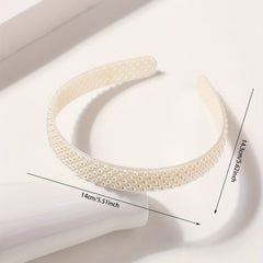 Faux Pearl Decor Headband Sweet Headdress Hair Accessories