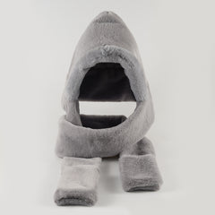 Winter Hats Scarves Gloves Warm Plush Three-piece Suit Valentine
