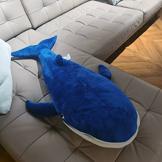 37in Large Whale Plush Doll Colored Marine Themed Decorative Pillow & Toy