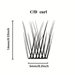 DIY Natural Effect C Curling 48 Clusters Individual False Eyelashes