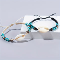 Shell & Starfish Beaded Braided Bracelet for Women