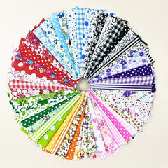 50pcs Printed Patchwork Fabric Random Colors for DIY Sewing Scrapbooking