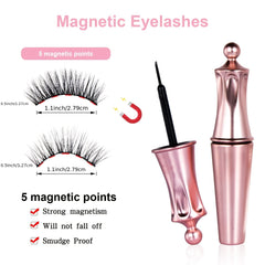 5 Pairs Magnetic Eyelashes & Eyeliner Kit - No Glue Needed