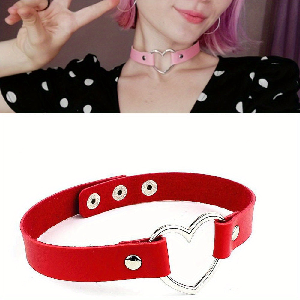PU Leather Choker Punk Gothic Style Necklace