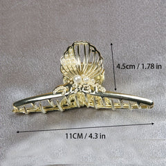 Metal Hair Claw with Faux Pearl Shark Claw Hair Accessories