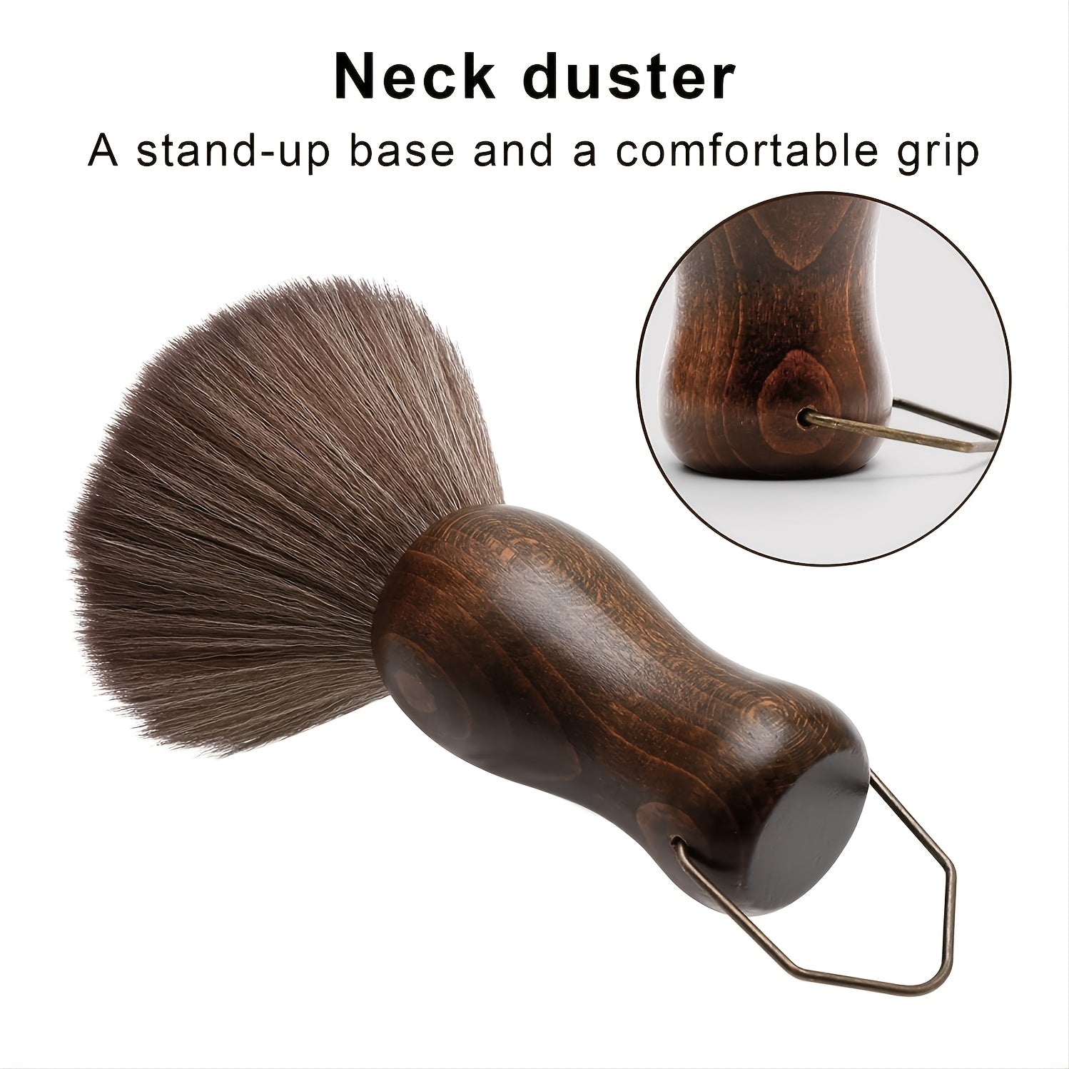 Barber Neck Duster Brush Wood Handle for Hair Cutting