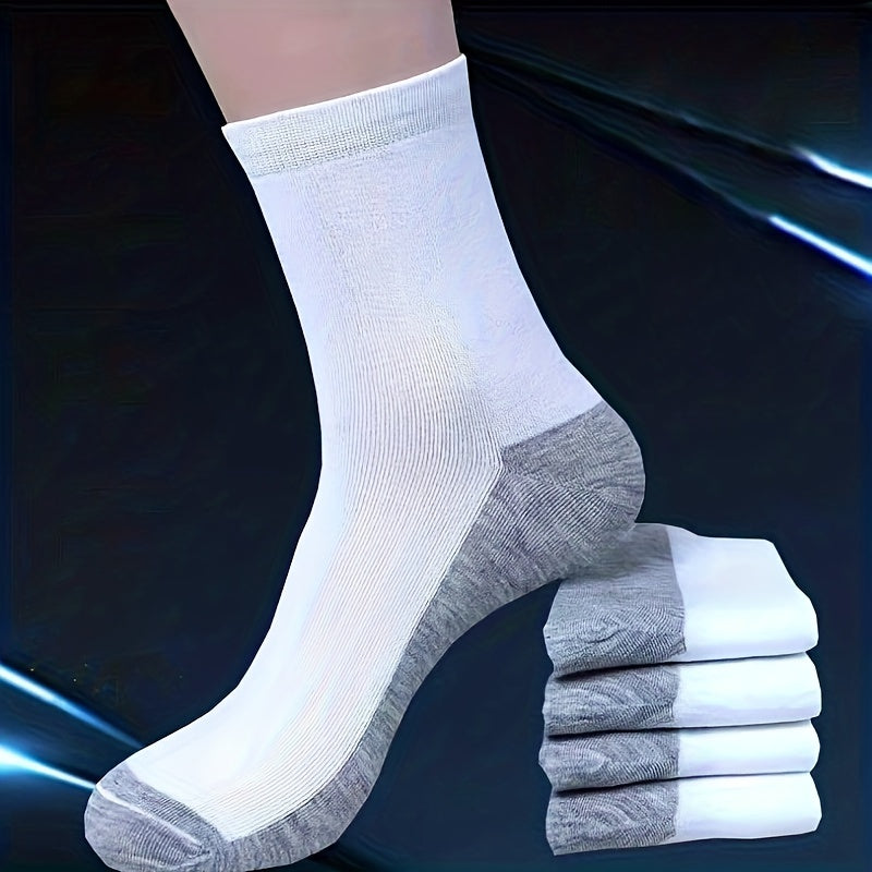 10 Pairs Men's Comfortable Mid Calf Socks For Daily Use
