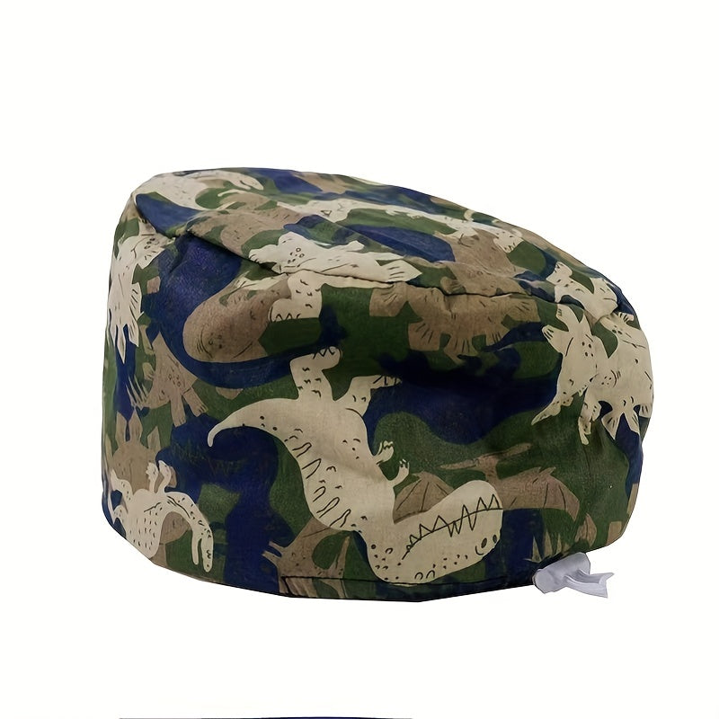 Cartoon Print Work Cap For Men & Women Adjustable Nurse Cap