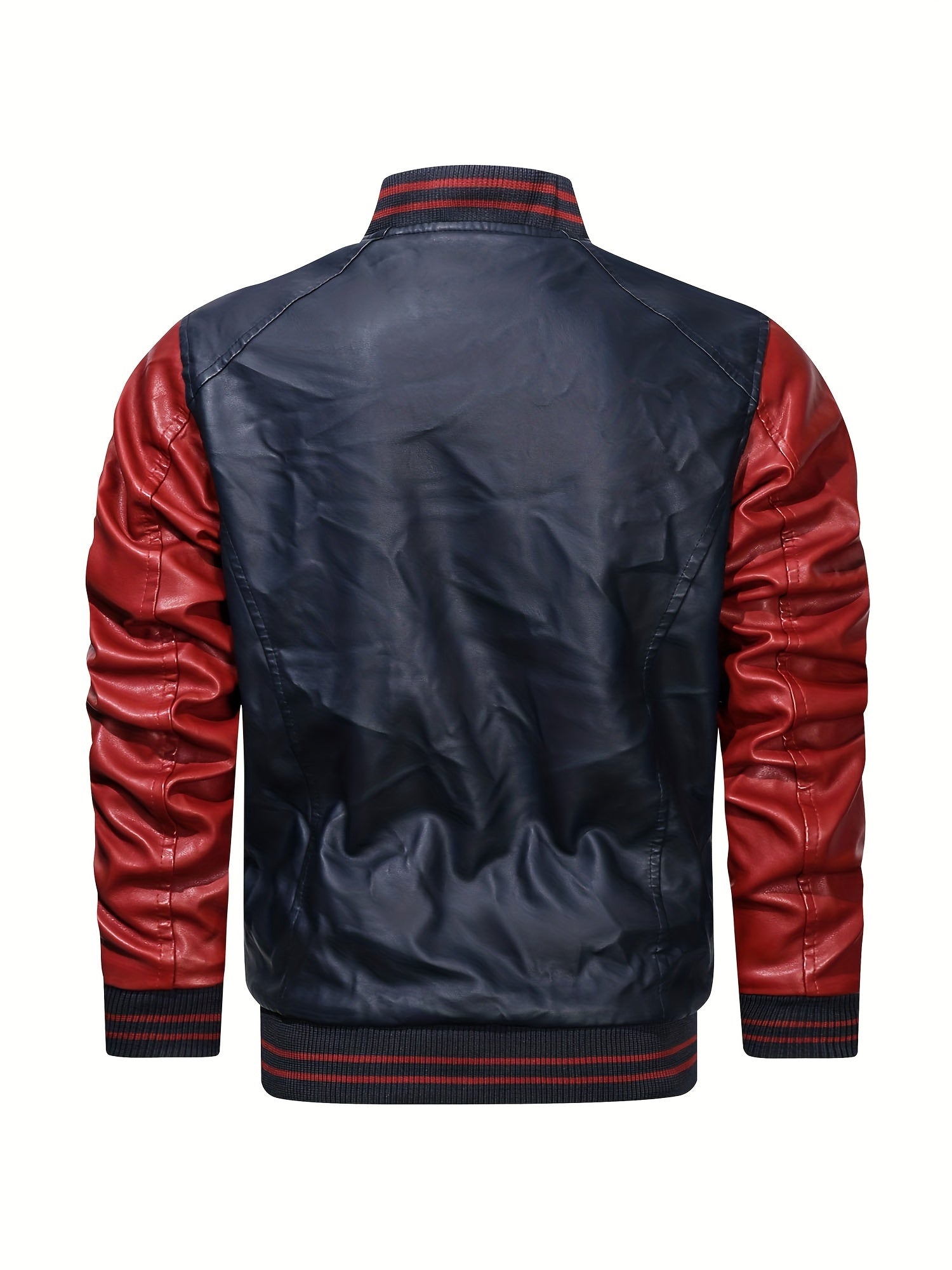 Men's Casual PU Leather Jacket with Pockets