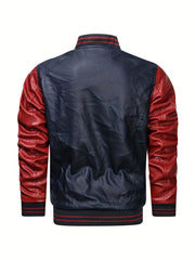 Men's Casual PU Leather Jacket with Pockets