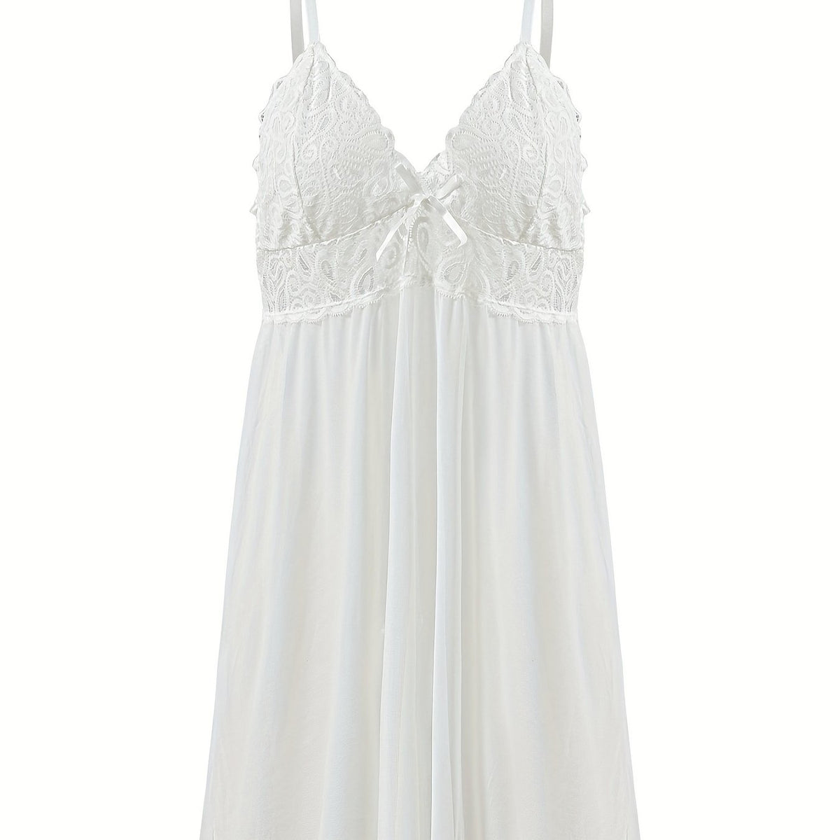  Floral Jacquard Lace V Neck Cami Dress