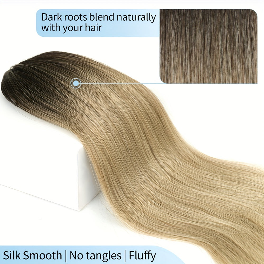 76 2 Cm Ombre Blonde Straight Ponytail Extensions Drawstring Hair Piece