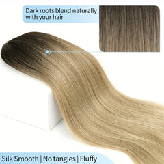 76 2 Cm Ombre Blonde Straight Ponytail Extensions Drawstring Hair Piece