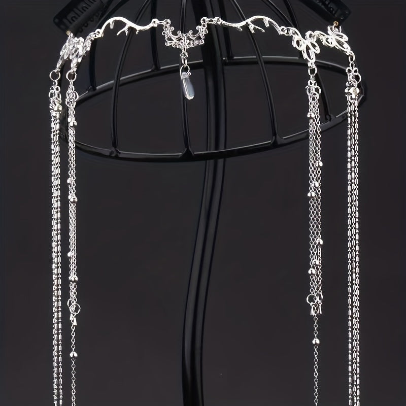 Chinese Retro Tassel Headpiece Rhinestone Hair Pin for Women