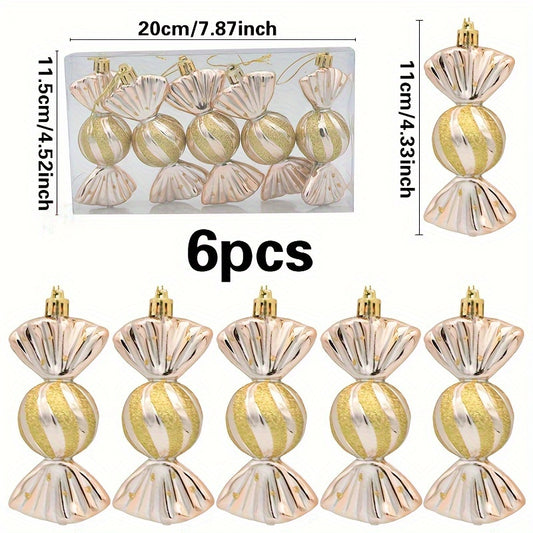 6pcs Christmas Candy Props Tree Pendants