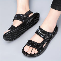 Men's Casual Slip On Slide Sandals with Hook & Loop Fastener