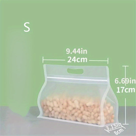 5pcs Leakproof Food Storage Bag Transparent Organizer for Kitchen and Travel