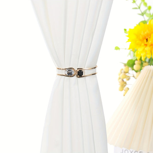 2pcs European Style Crystal Metal Curtain Straps for Home Decor