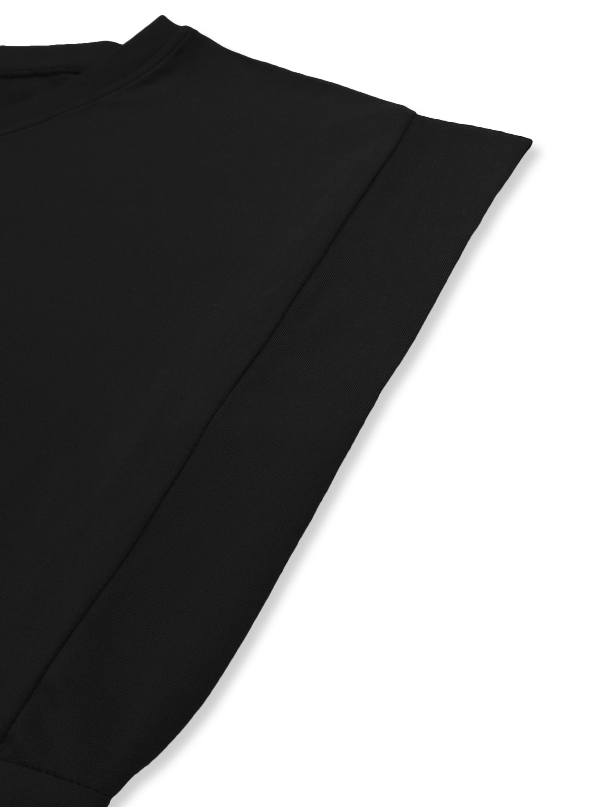  Soft Batwing Sleeve Round Neck Tee Sleep Dress
