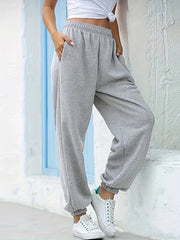  Casual Pants Women's Plus Solid Elastic Medium Stretch Joggers
