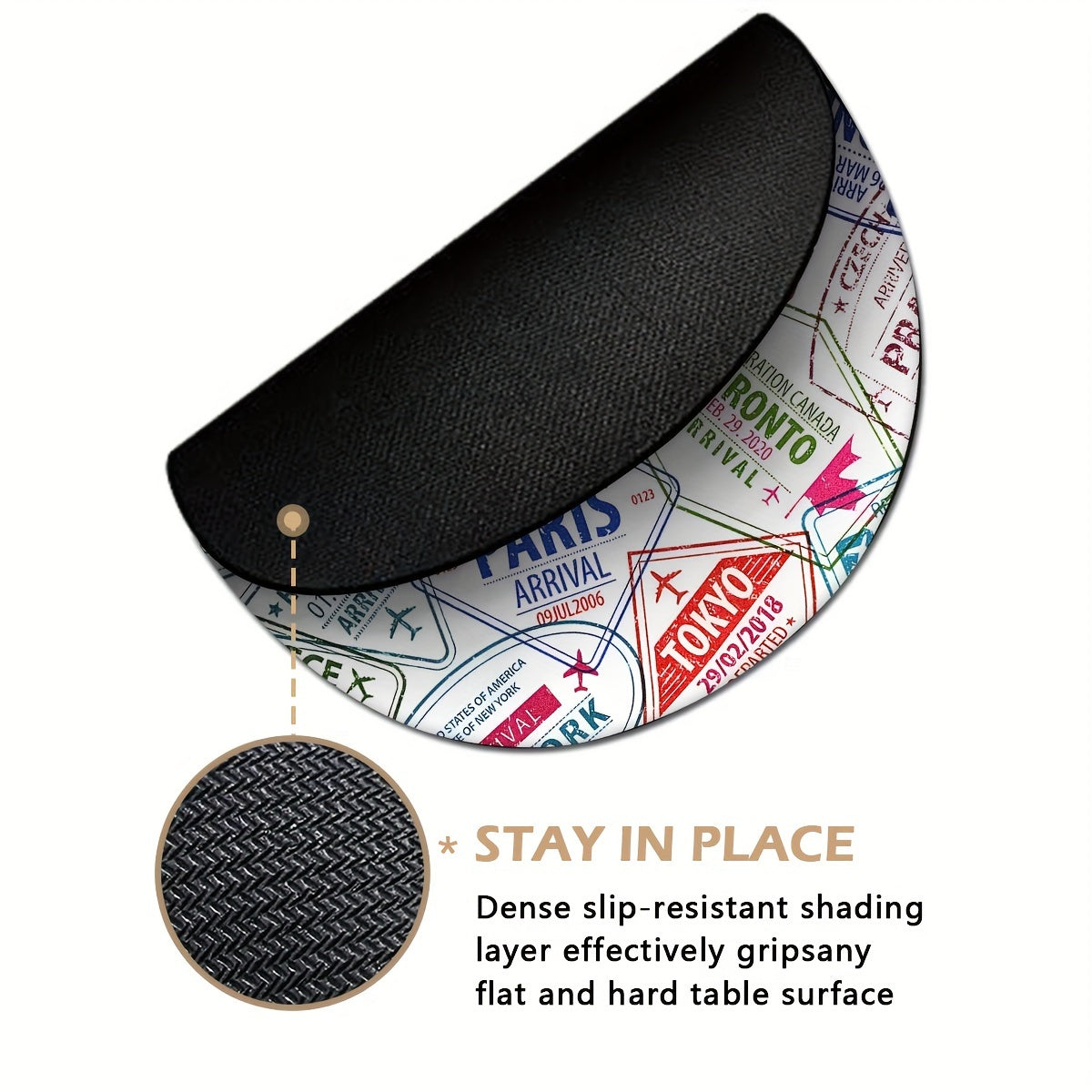 Colorful Aircraft Flight Destination Name Mouse Pad