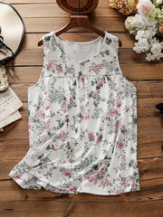  Floral Print Ruched Tank Top