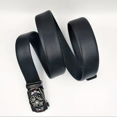 Men's Rhinestone Leather Belt with Automatic Buckle