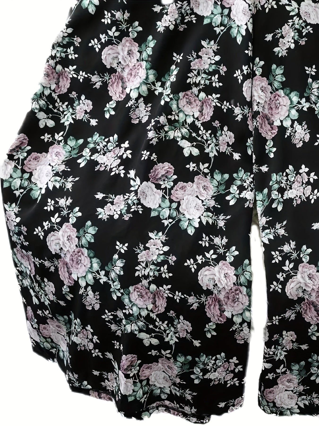 Women's Plus Floral Print Wide Leg Pants