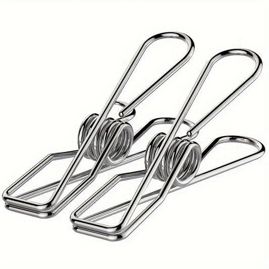 Stainless Steel Long Tail Clip With Hooks for Hanging Clothes Towel Gloves Sock