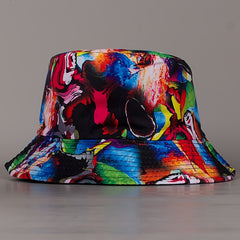 Colorful Graffiti Reversible Bucket Hat Lightweight Fisherman Cap