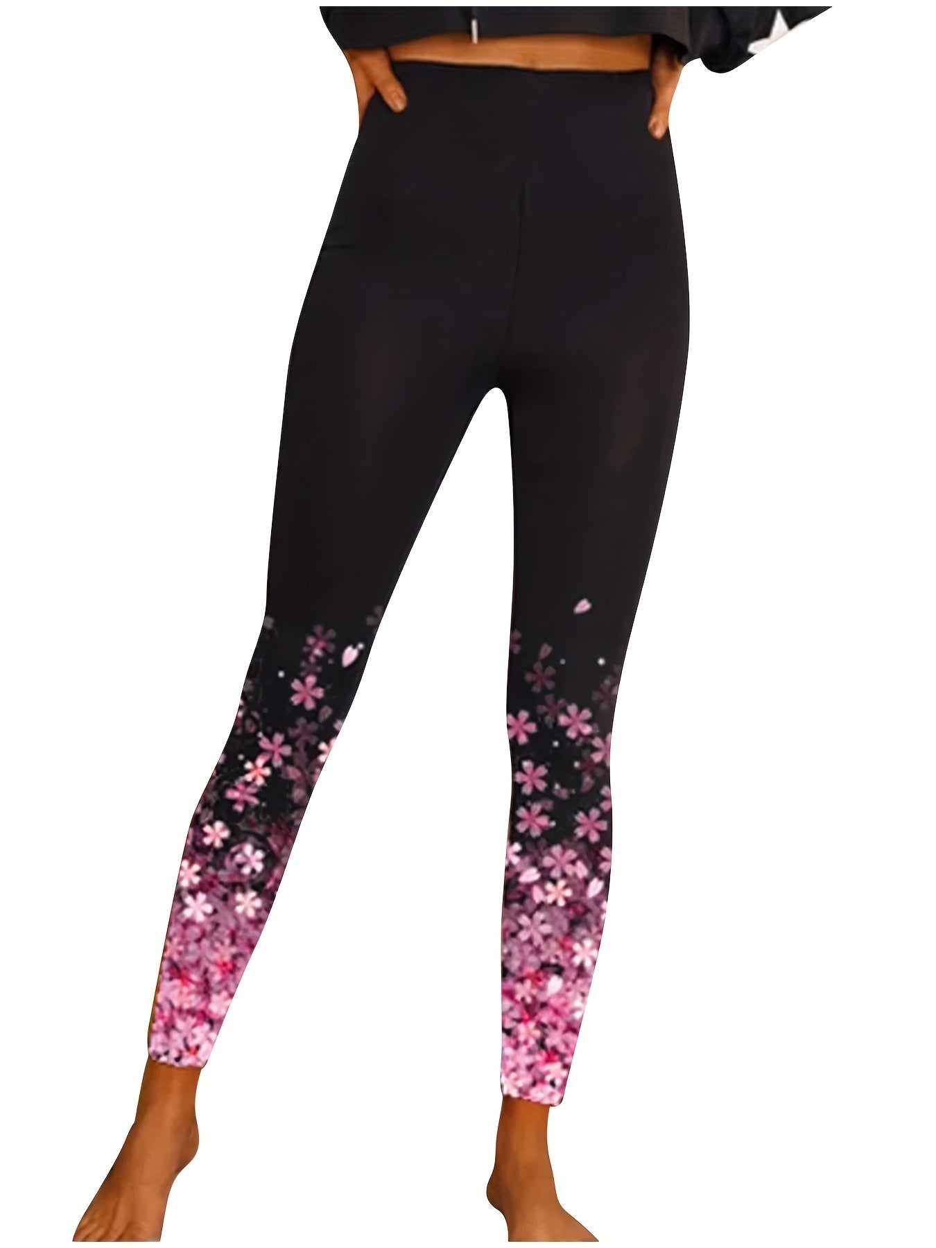  Colorful Graphic Print High Rise Skinny Leggings
