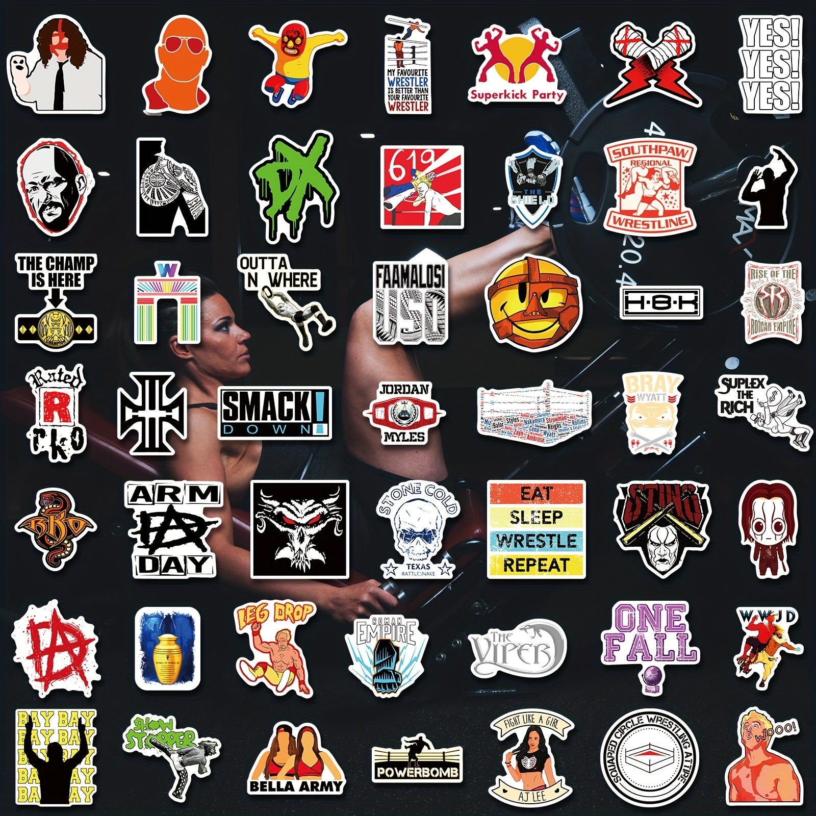 150pcs Gym Stickers For Water Bottle Wrestling Sticker For Adults Men