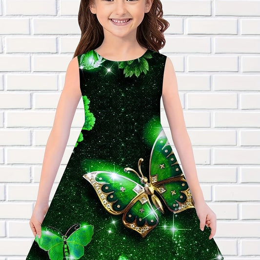 Girls 3D Print Butterfly Princess Dress