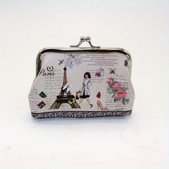 Vintage Floral Coin Purse Clutch Bag Kiss lock Closure Wallets For Women