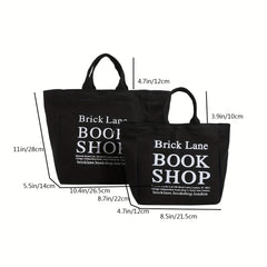 Stylish Letter Pattern Satchel Bag Canvas Handbag