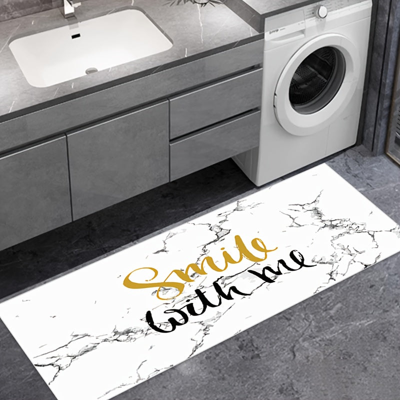 1pc Marble Pattern Anti Slip Floor Mat Area Rug Decor Carpet