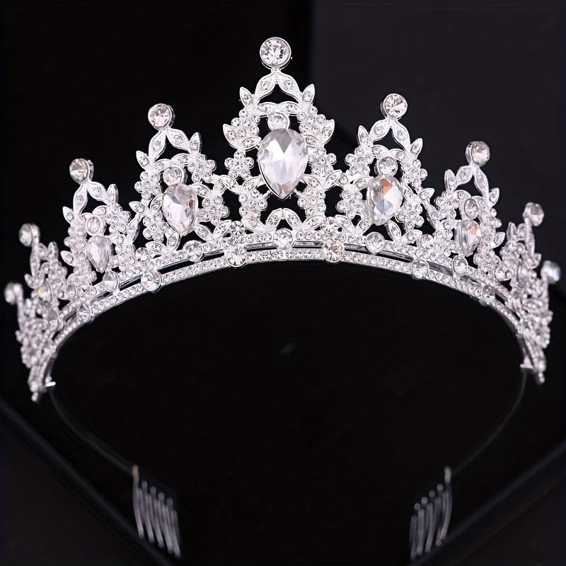 Crystal HeadBand Queen Tiara Crown For Women