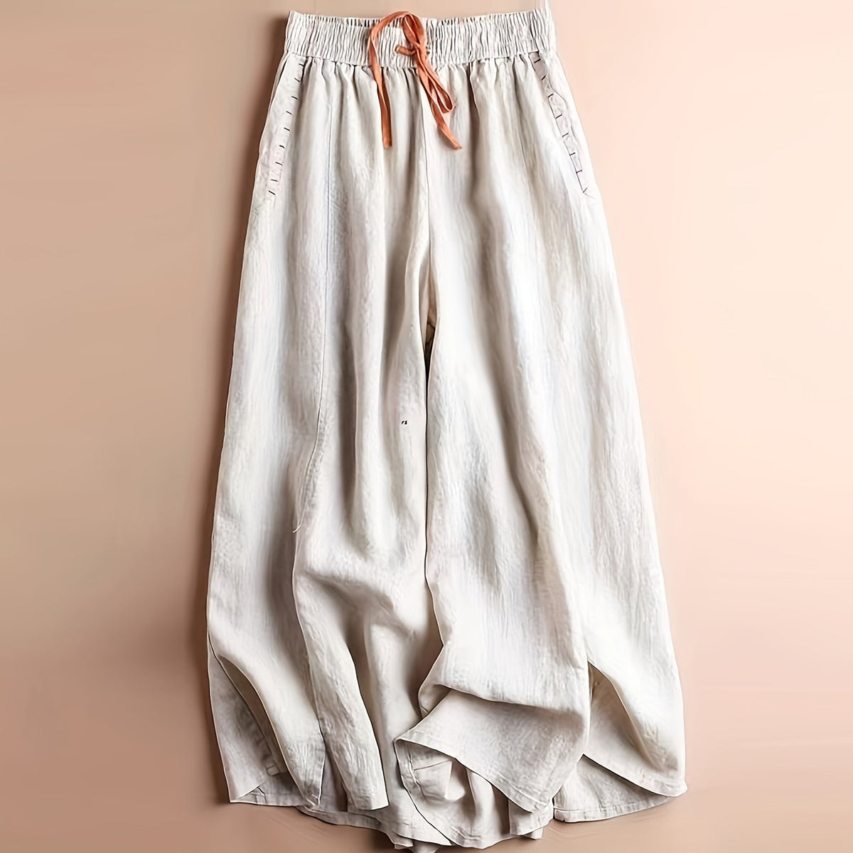 Drawstring Wide Leg Pants Casual Loose Pants Spring Fall